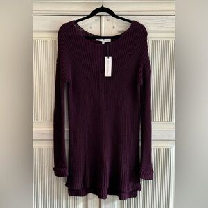 CUPCAKES & CASHMERE Purple Knit Boatneck Sweater, Size Medium